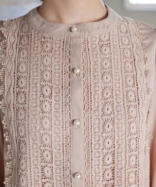 Tiaclasse 【新色追加・洗える】レースブラウス ピンク