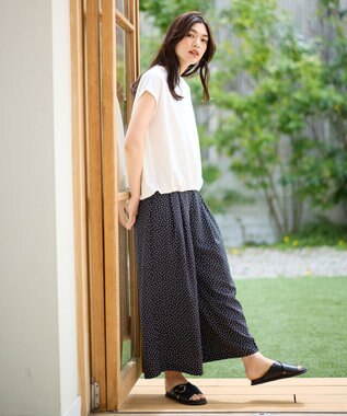 ANY L 【洗濯機可/UVケア】シルケットスムースドロストＴシャツ オフ