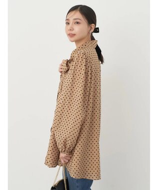 earth music&ecology ドットチュニック丈リボン付きワンピース Dot