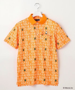 23区GOLF 【MEN】【吸水速乾/UVカット】ミッフィーロゴポロシャツ オレンジ系5