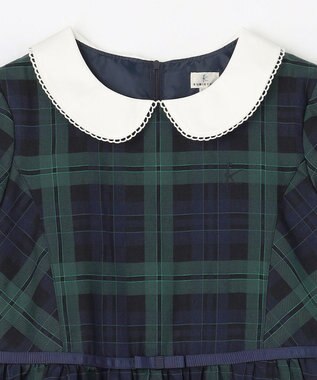 組曲 KIDS 【150-170㎝】クラシックチェック ワンピース グリーン系3