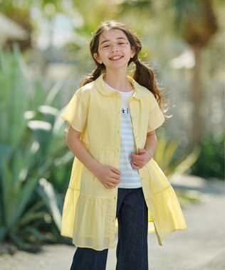 組曲 KIDS 【110-140㎝】ミラクルウェーブチュニック ワンピース シトロン系