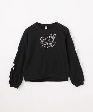 ANY KIDS 袖リボン トレーナー ブラック