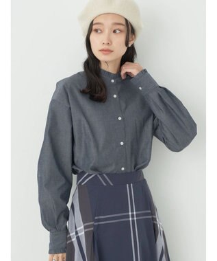 earth music&ecology スタンドフリルシャツ