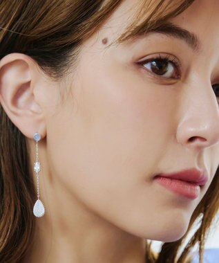 Tiaclasse 【金属アレルギー対応】　カラードロップロングピアス シルバー