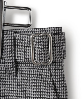 ICB 【30th ANNIVERSARY】ウールガンクラブチェック テーパードパンツ モノトーンチェック