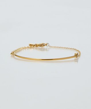 Phoebe 【金属アレルギー対応】グッリターハーフバングルチェーンブレスレット/サージカルステンレス ゴールド