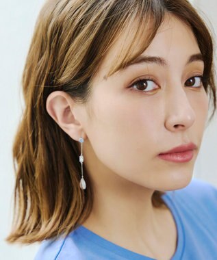 Tiaclasse 【金属アレルギー対応】　カラードロップロングピアス シルバー