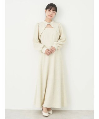earth music&ecology ＳＥＴ２点ジャガードボレロ＋ワンピース Ecru