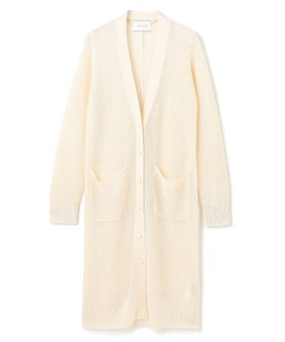 BEIGE， 【洗える】OPTICAL / ペーパーヤーンVネックロングカーディガン Ecru