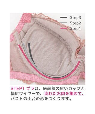 BRADELIS New York 【BRADELIS New York / 育乳補整ブラ・STEP1 集める】ジャスミンステップ1ブラ24S2 ピンク