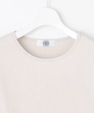 J.PRESS LADIES L リブ クルーネック カットソー グレージュ系