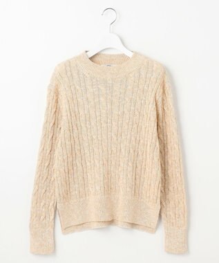 J.PRESS LADIES 【洗える】MIX COLOR SLUB ケーブル ニット ベージュ系