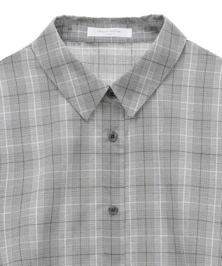 Green Parks サイドドロストショート丈シャツ（チェック） Check