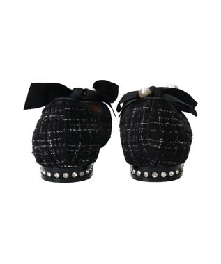 Bridget Birkin 【Bridget Birkin】ビッグパールリボンフラットシューズ ブラック雑材