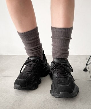 WEGO メッシュコンビ厚底スニーカー ブラック