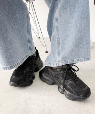 WEGO メッシュコンビ厚底スニーカー ブラック