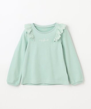 ANY KIDS 肩レース長袖Tシャツ ミント