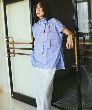 23区 【撥水加工/洗える】ドライ2WAYストレッチ ドロスト ワイド パンツ ホワイト系