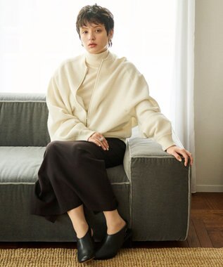 #Newans リラックスフィットドルマンニットブルゾン ホワイト系