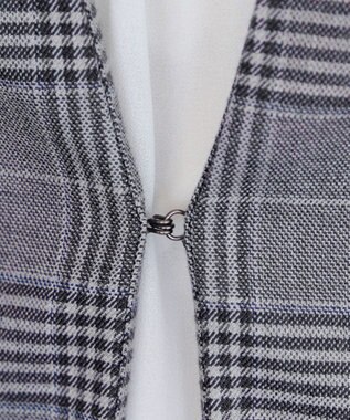 Tiaclasse 【洗える】カラーレスチェック柄ジャケット グレー