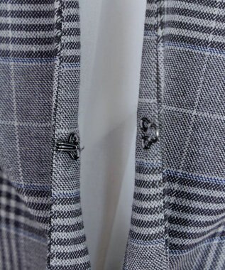 Tiaclasse 【洗える】カラーレスチェック柄ジャケット グレー