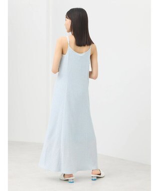 earth music&ecology ＳＥＴ２点ドロストプルオーバー＋キャミワンピース Check Sax