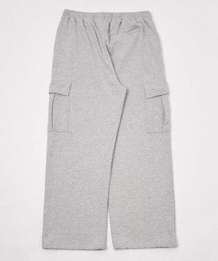 WEGO 【ユニセックス着用ITEM/ウエストゴム/MLサイズ展開】ワイドスウェットカーゴパンツ 杢グレー