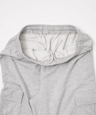 WEGO 【ユニセックス着用ITEM/ウエストゴム/MLサイズ展開】ワイドスウェットカーゴパンツ 杢グレー