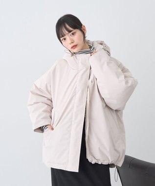 earth music&ecology フーデットパファーコート Beige
