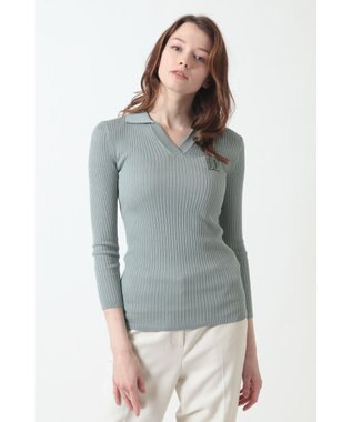 DAKS リブ編みVネックニット