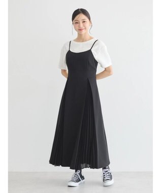 earth music&ecology プリーツジャンドレ Black