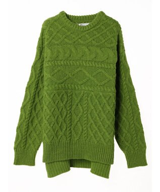 CRAFT STANDARD BOUTIQUE ブラッシングケーブルニット Green