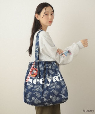 Green Parks ミッキー＆フレンズ／花柄デニムトートバッグ