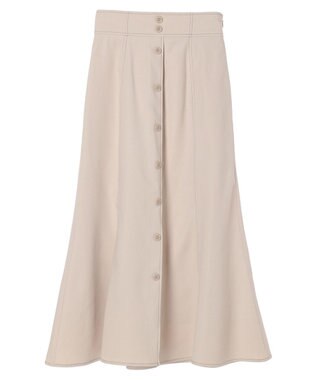 earth music&ecology フロントボタンスカート Beige