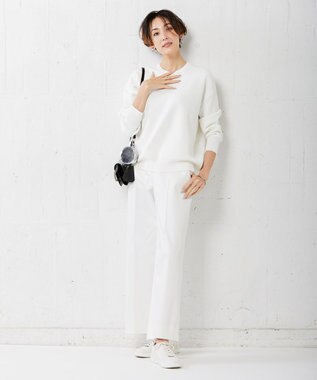 ICB 【洗える】コットンポリエステルスムース プルオーバー オフホワイト系