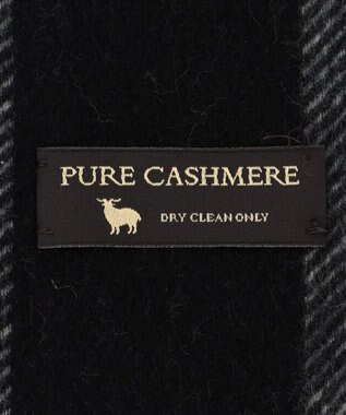 23区 カシミヤ マフラー ブラック×スカイブルー