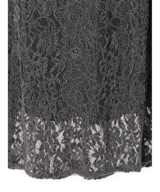 earth music&ecology モールレーススカート Charcoal Gray