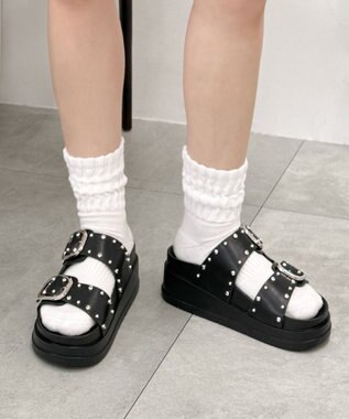 WEGO スタッズベルトサンダル ブラック