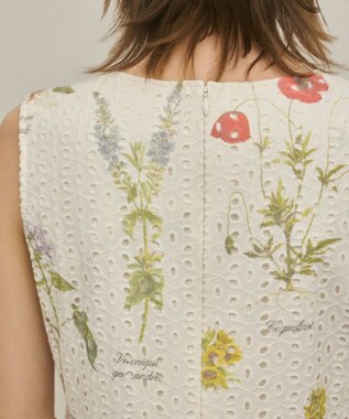 GRACE CONTINENTAL カットワークプリントワンピース ホワイト