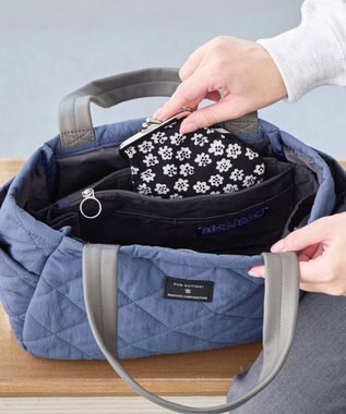 ROOTOTE 3673【仕切り+自立+撥水】LT.デリ.パルーティ.キルト-D 03：ブルー