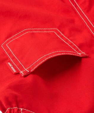 MIKI HOUSE HOT BISCUITS 【ミキハウス】【70-100cm】６分丈オーバーオール 赤