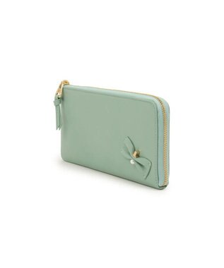 LANVIN en Bleu ペアル 薄マチLファスナー長財布 グリーン