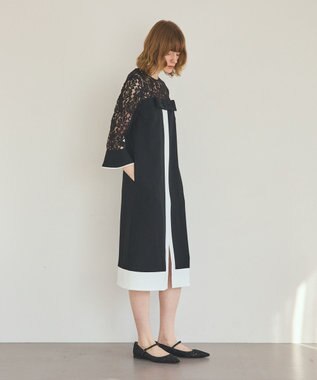 GRACE CONTINENTAL レースコンビバイカラーワンピース ブラック