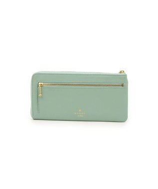 LANVIN en Bleu ペアル 薄マチLファスナー長財布 グリーン