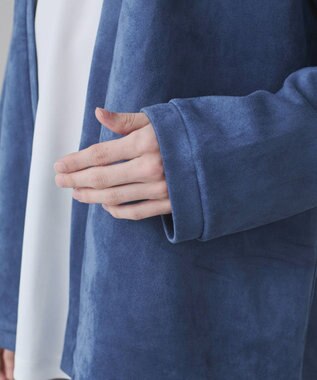 WEGO 【ユニセックス着用アITEM/２点SET】フェイクスウェードアンサンブルカーディガン サックス