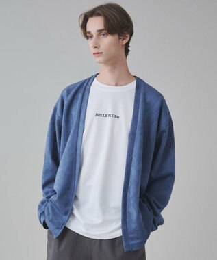 WEGO 【ユニセックス着用アITEM/２点SET】フェイクスウェードアンサンブルカーディガン サックス