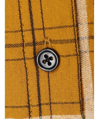 CRAFT STANDARD BOUTIQUE 先染めチェック（小）バンドカラー袖ＲＩＢ　ＯＰ Mustard