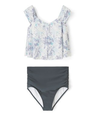 San-ai Resort（三愛水着楽園） プリントワンピ見えビキニ　9M・11L　【San-ai Resort（サンアイリゾート）】 ブルー