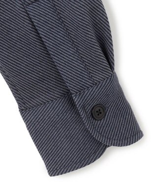 J.PRESS MEN ウールコットン ダブルカバーツイルシャツ ネイビー系